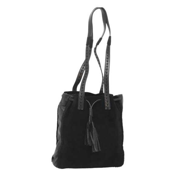 PRADA Shoulder Bag Suede Black Auth 127394 - Picture 1 of 16